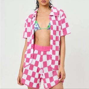 Frankie’s Bikinis Coco Crochet Button Up Shirt